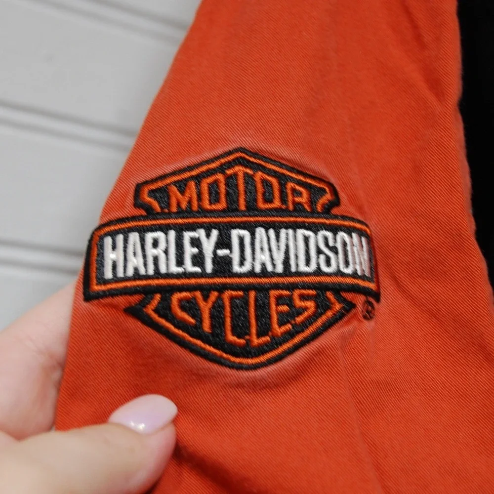 Vtg Harley Davidson Button-up shirt Men's XL long sleeve Embroidered Logos